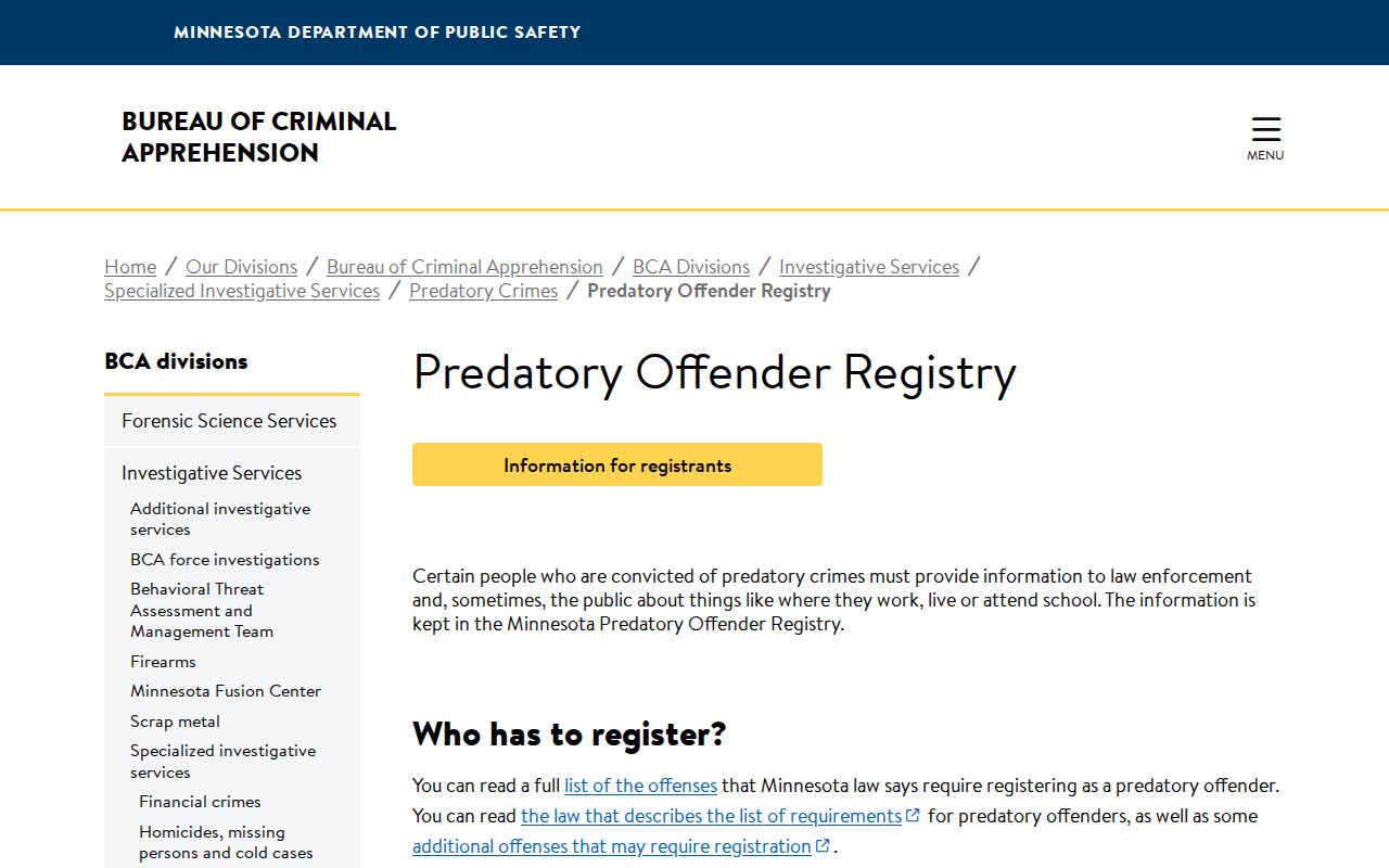 Minnesota registry limits relevant to Lyon County post-release supervision